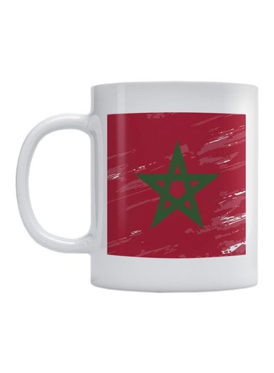 Morocco Flag Printed Coffee Mug White/Red/Green 350ml