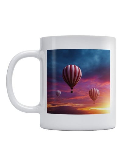 Hot Balloons Printed Tea And Coffee Mug Multicolour 350ml