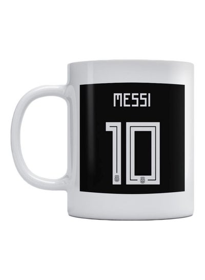 Messi Printed Ceramic Mug White/Black 350ml