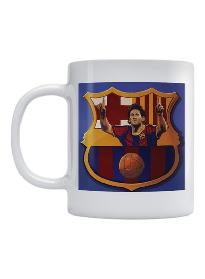 Messi Printed Mug White/Blue/Brown 350ml