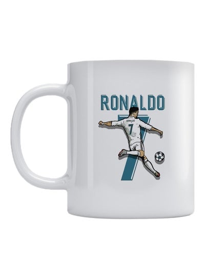 Cristiano Ronaldo Printed Mug White/Blue/Black 350ml