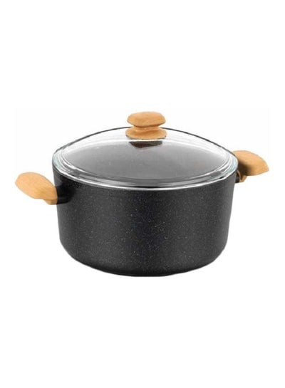 Sturdy And Durable Non-Stick High Thermal Conductivity Solar Base Montana Casserole With Lid Black 20x10.5centimeter