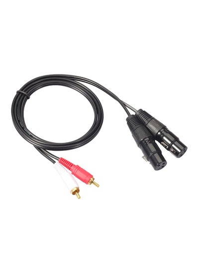 RCA Male To 2 XLR 3 Pin Male Amplifier Mixer Dual Cable Black/White/Red
