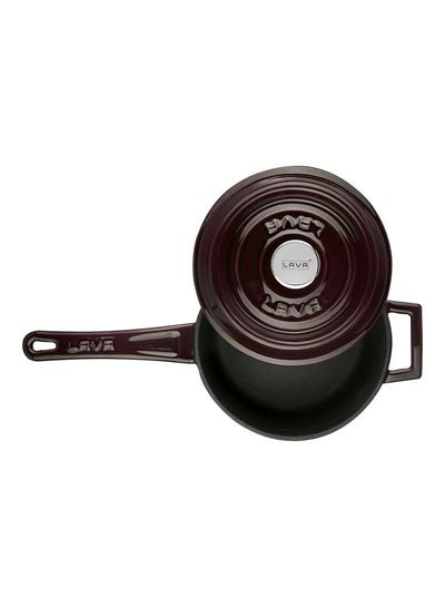 LAVA Premium Round Cast Iron Saucepan Brown/Black 18centimeter