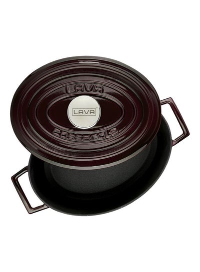 LAVA Premium Oval Cast Iron Dutch Oven Brown/Black 21x27centimeter
