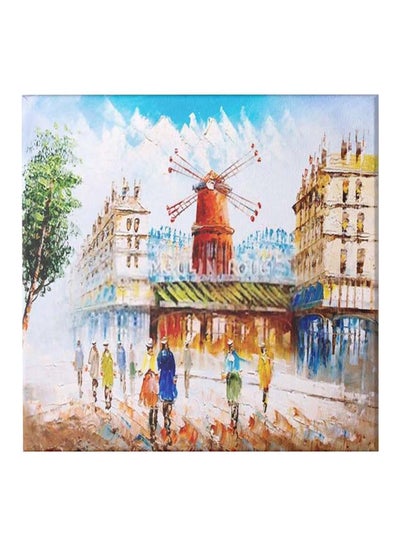 City Themed Canvas Wall Painting With Frame Multicolour 50x50centimeter