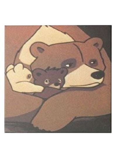 Bears Animation Hidden Frame Canvas Wall Painting Brown/Beige/Grey 50 x 50centimeter