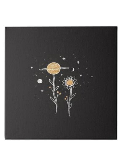 Roses Animation Hidden Frame Canvas Wall Painting Black/Yellow 50 x 50centimeter