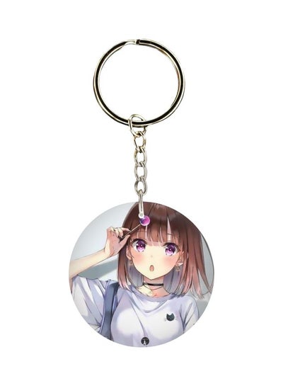Anime Girl Printed Keychain