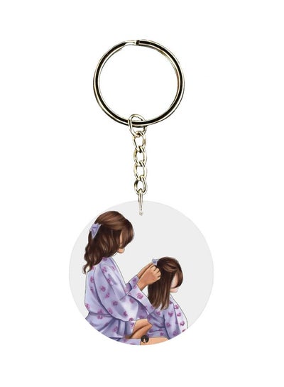 Mother And Daughter Printed Keychain