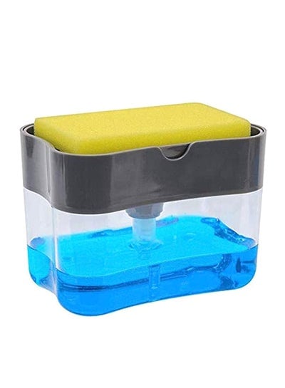 2-in-1 Dishwasher Soap Dispenser With Sponge Multicolor -cm