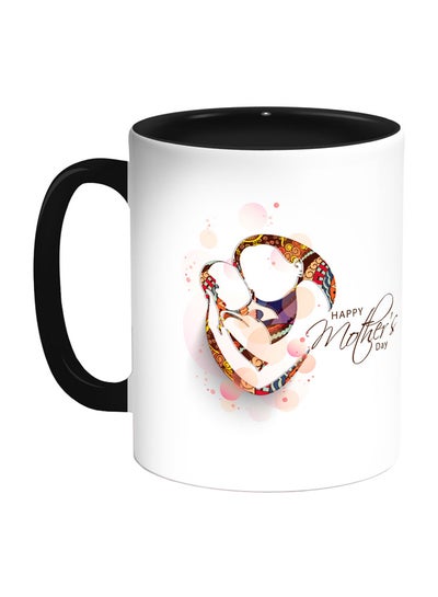 Happy Mother's Day Printed Coffee Mug Black/White/Pink 11ounce