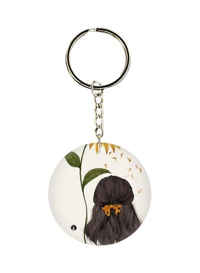 Girl Printed Double Sided Keychain
