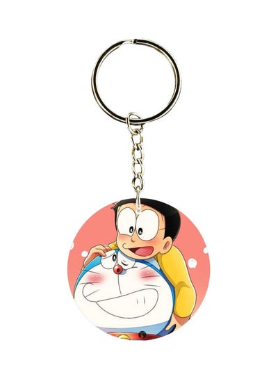 Nobita And Doraemon Printed Double Sided Keychain