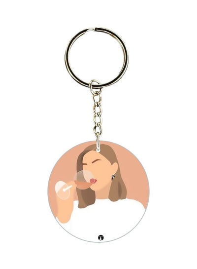Double Sided Woman Printed Keychain