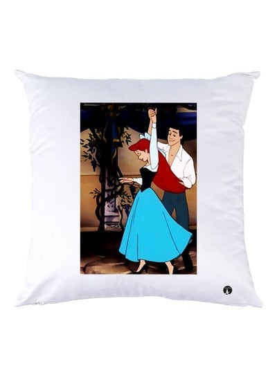 Cartoon Printed Throw Pillow White/Red/Blue 30x30cm