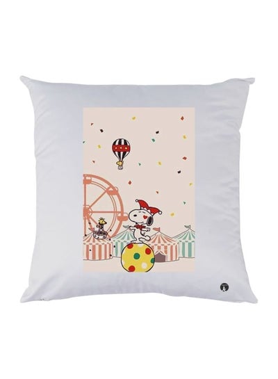 Cartoon Character Printed Decorative Throw Pillow White/Beige/Peach 30x30cm