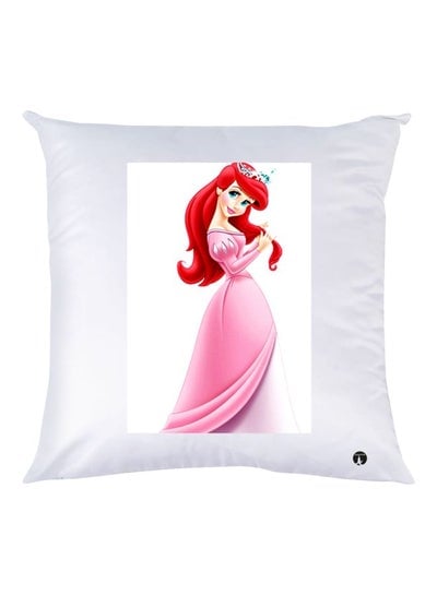 Disney Princess Printed Throw Pillow White/Pink/Red 30x30cm
