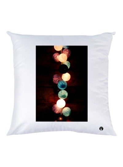 String Light Printed Decorative Throw Pillow White/Black/Green 30x30cm