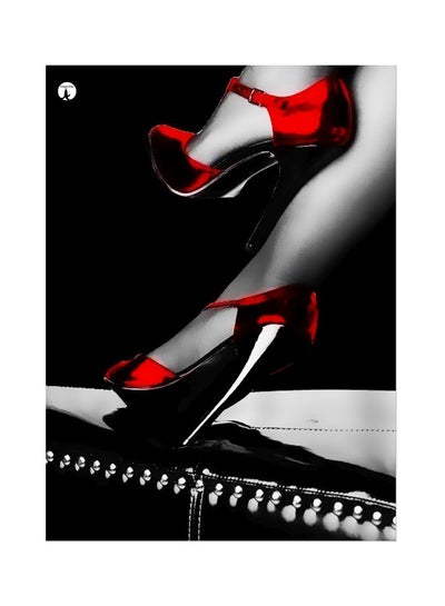 Shoes Themed Metallic Plate Black/Grey/Red 20x15cm