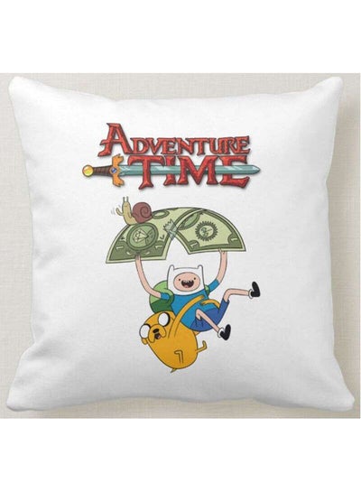Adventure Time Printed Decorative Pillow White 40x40centimeter