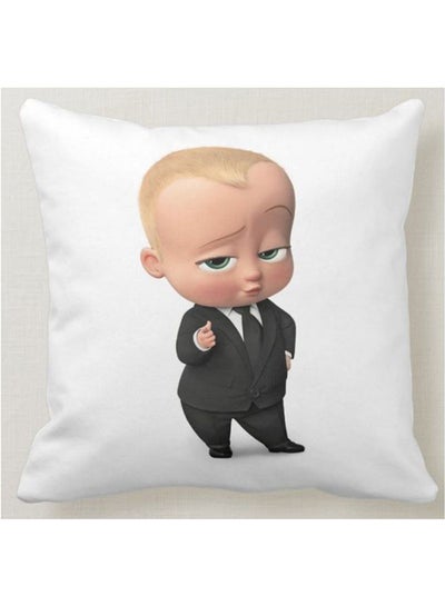 Baby Boss Printed Decorative Pillow White 40x40centimeter