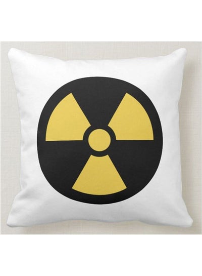 Nuclear Sign Printed Pillow White 40x40centimeter