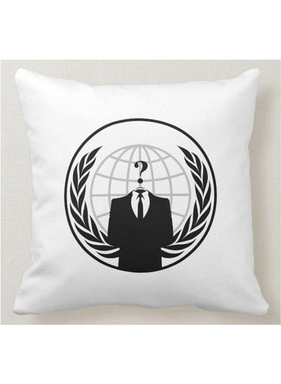 Anonymous Business Man Printed Pillow White 40x40centimeter