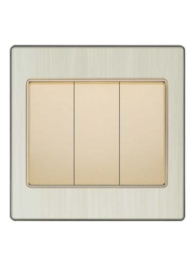 V3 Series 3 Gang 2 Way Switch Gold/Silver 86x86millimeter