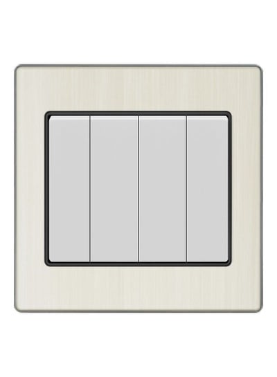 V3 Series 4 Gang Two Way Switch Ivory White/Black 3x3inch