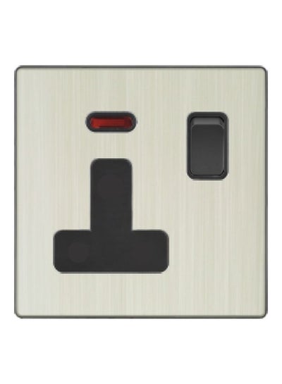 V3 Series Socket With Neon Switch Ivory White/Black 3x3inch