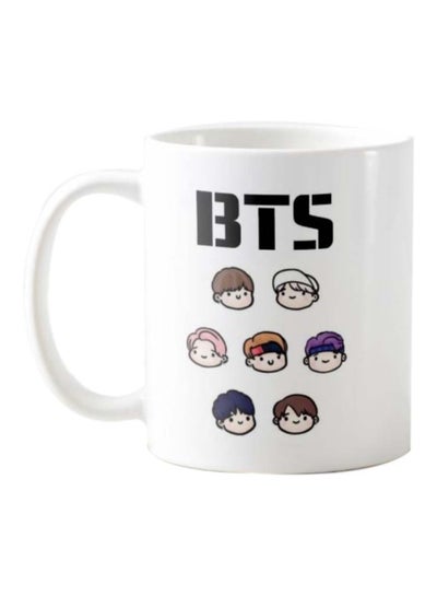 BTS Band Printed Mug White/Black 325ml