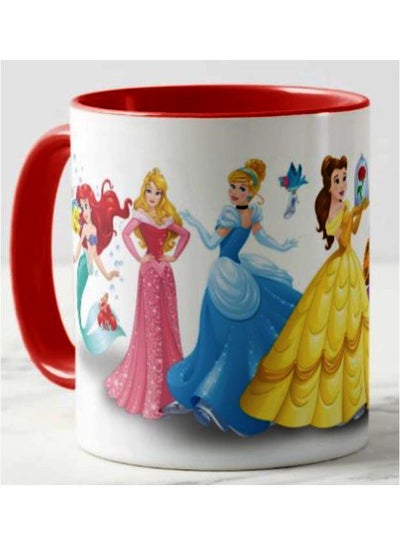 Disney Princess Printed Mug White/Pink/Blue 11ounce