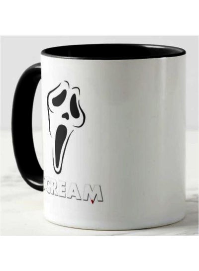 Scream Movie Printed Ceramic Mug White/Black 11ounce