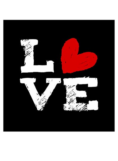 Love Themed Wall Decor Black/White/Red 30x30cm