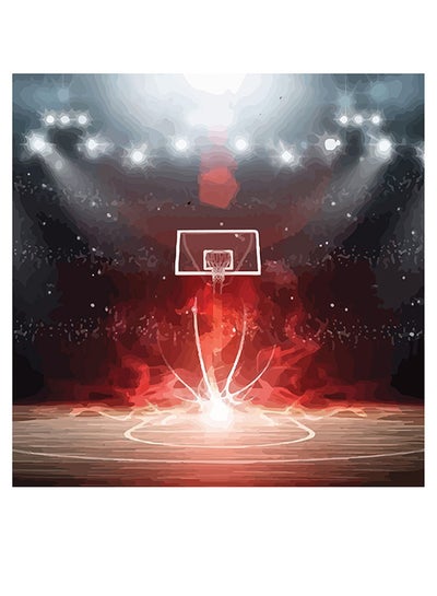 Basketball Themed Wall Art Grey/Red/White 30x30cm