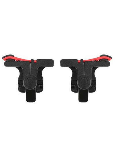 2-Piece PUBG L1R1 Shooter Trigger Gamepad Controller For Smart Phone Set Black/Red