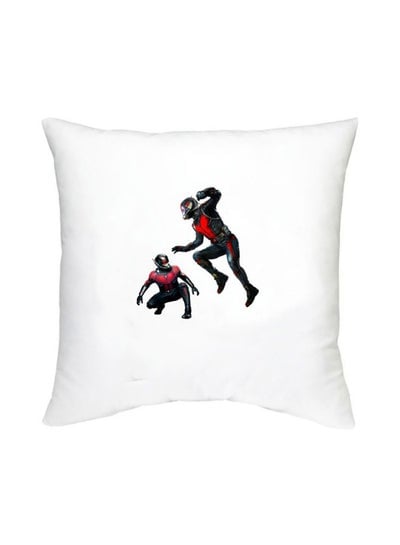 Ant Man Printed Decorative Cushion White/Black/Red 16x16inch