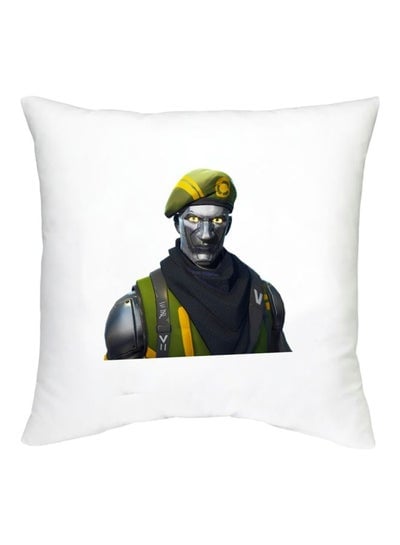 Fortnite Character Printed Decorative Cushion White/Grey/Green 16x16inch