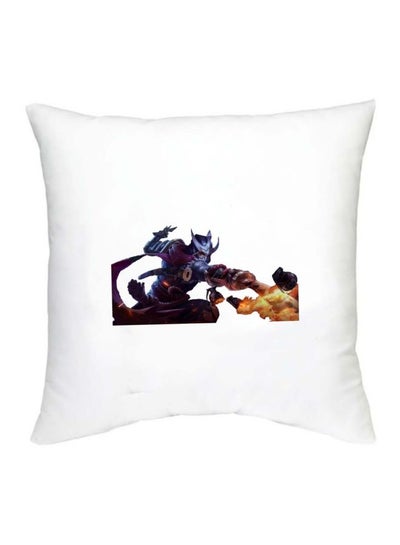 Mobile Legends Character Printed Decorative Cushion White/Brown/Blue 16x16inch