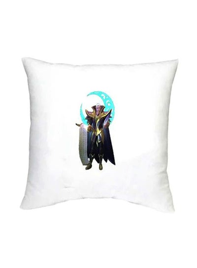 Mobile Legends Printed Decorative Cushion White/Black/Yellow 16x16inch