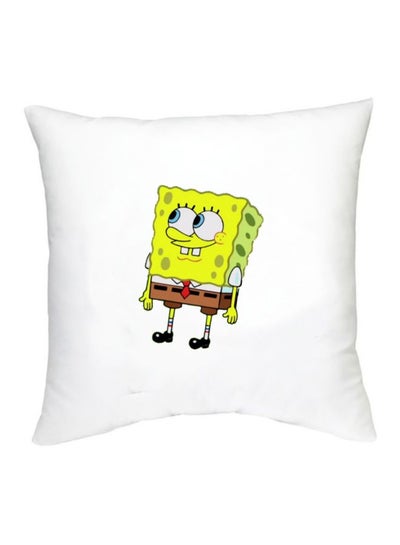 SpongeBob Character Printed Cushion White/Yellow/Brown 16x16inch