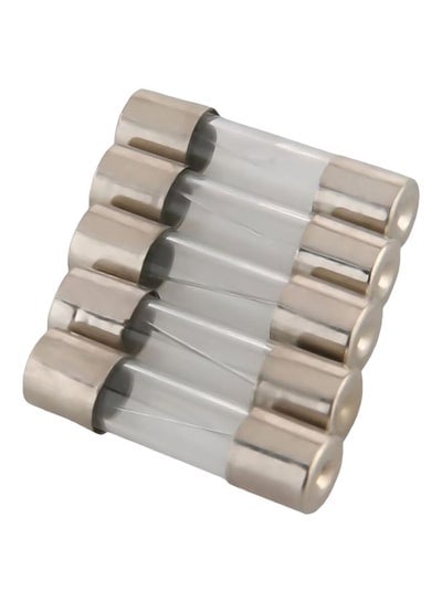 5-Piece Replacement Fuse Set Clear/Silver 20millimeter