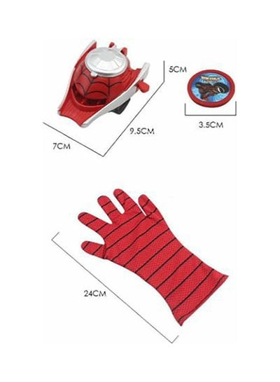 7-Piece Aavengers Spider Man Gloves With Frisbees And Disc Launcher Set