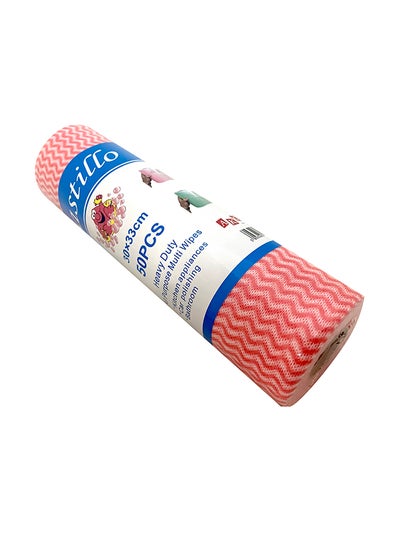 Disposable Cleaning Wipes Roll Red 30x33cm
