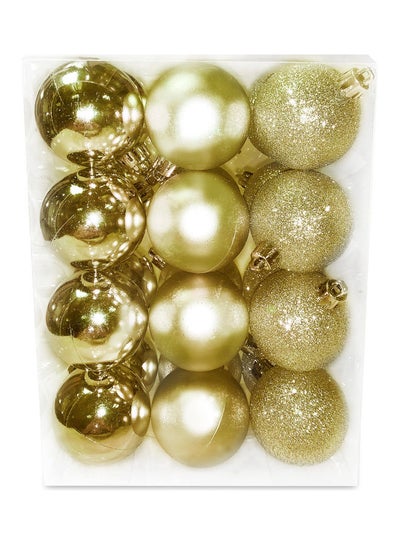 24 Pieces Christmas Balls Shiny Matt Glitter 5cm