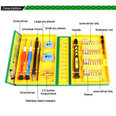 38-In-1 Screwdriver Repair Tool Kit Multicolour 14.50 x 3.70 x 10.50cm