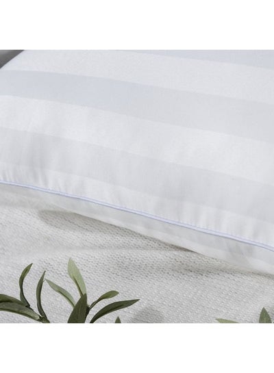 Simple Style Rectangle Thickened Satin Striped Comfy Bed Pillow Fabric White 50x75cm