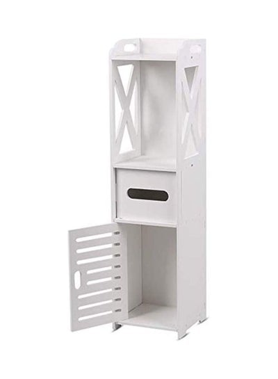 Corner Storage Floor Bathroom Cabinet With Door And Shelve White