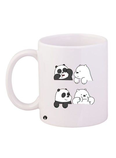 We Bare Bears Printed Coffee Mug White/Black 11ounce